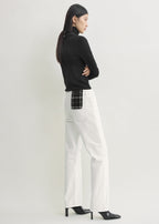 Low straight denim white