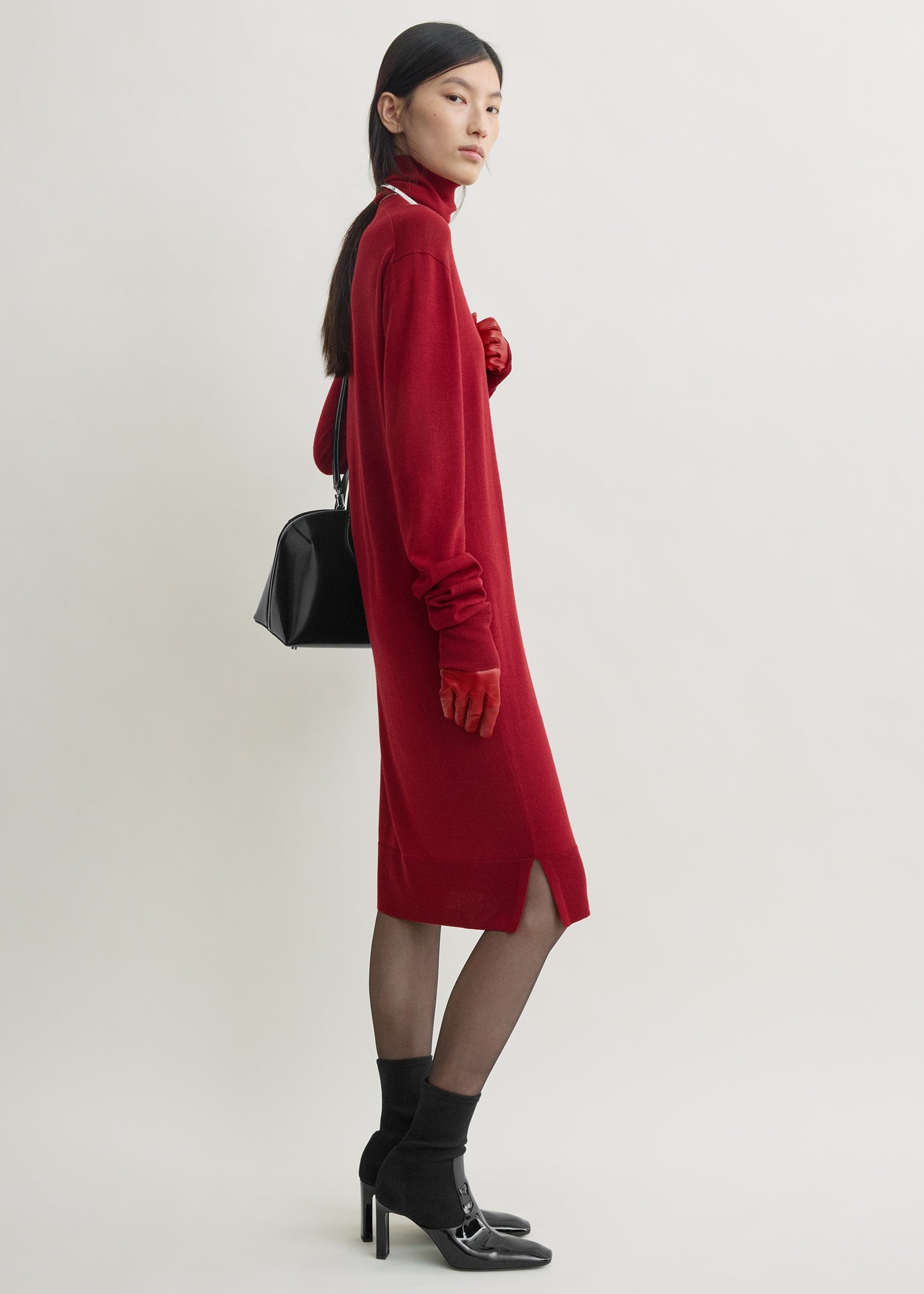 Turtleneck dress red
