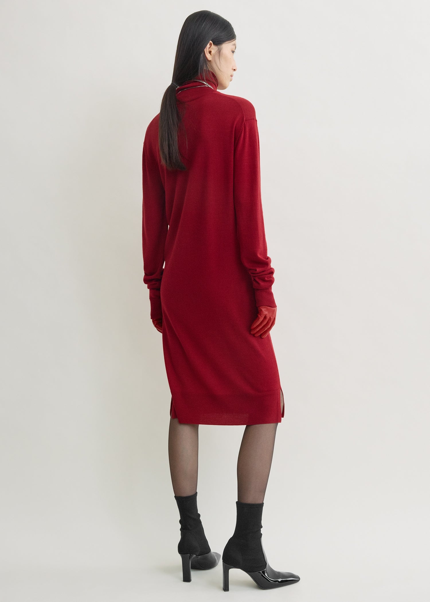 Turtleneck dress red