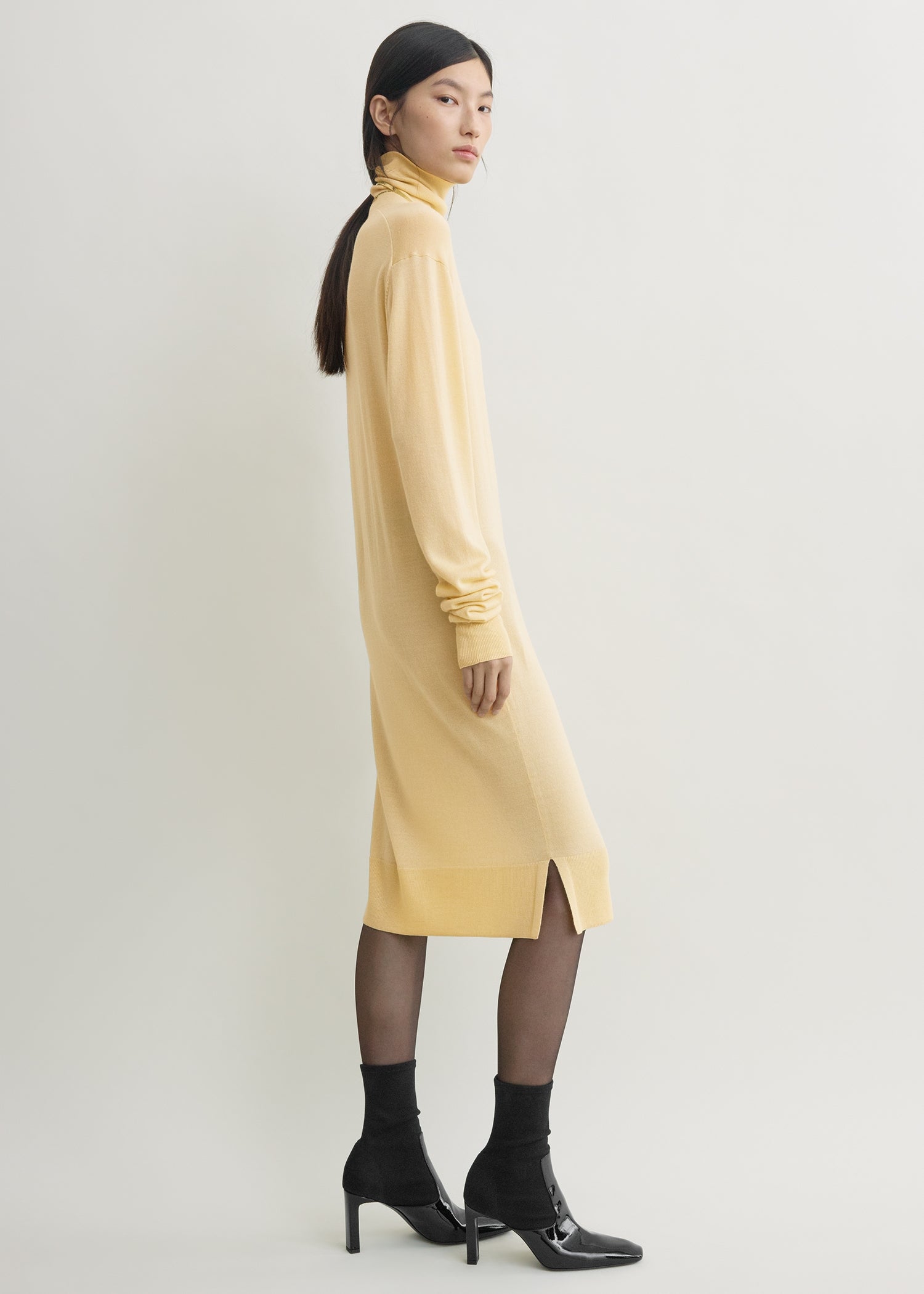 Turtleneck dress champagne petite