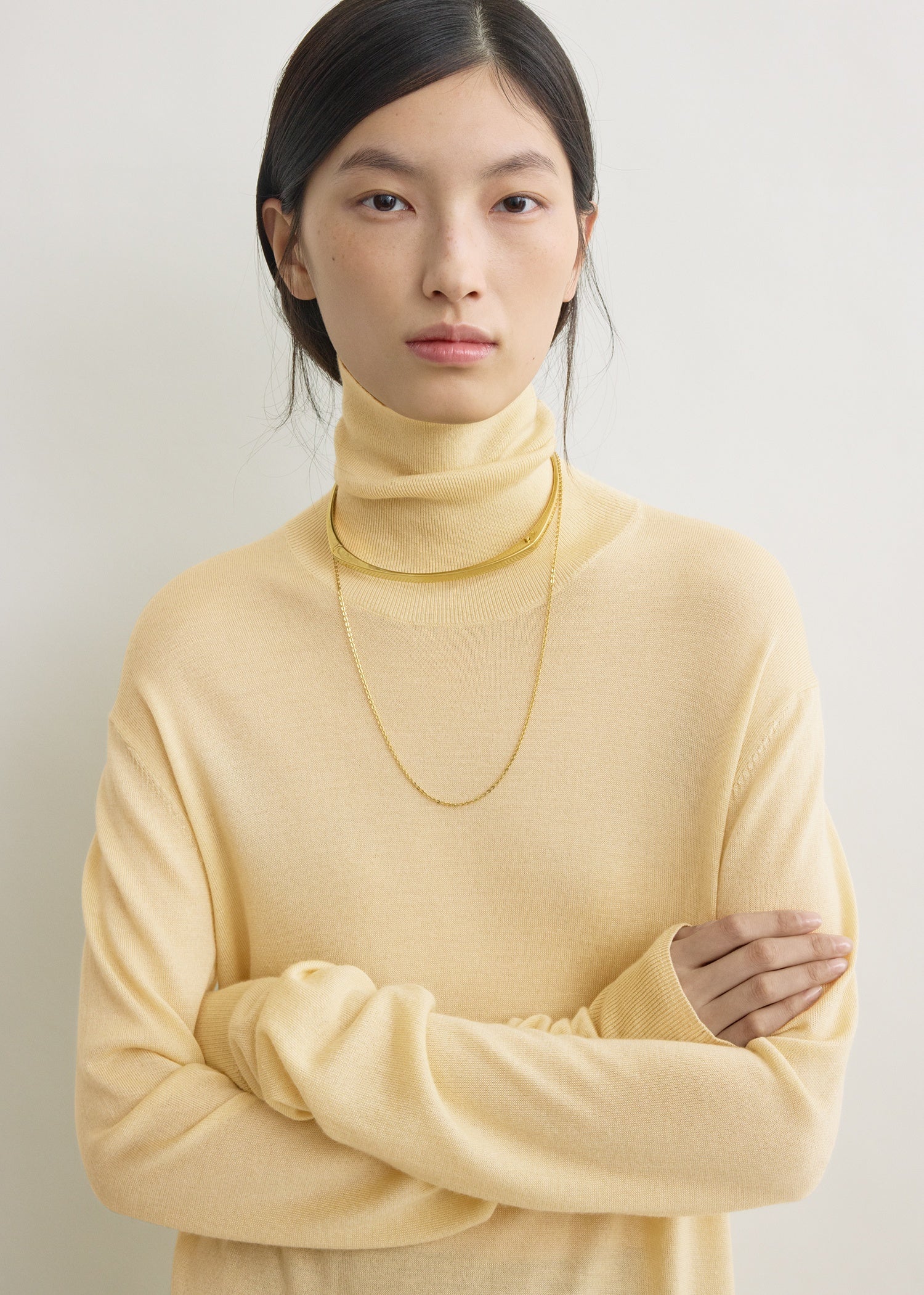 Turtleneck dress champagne petite