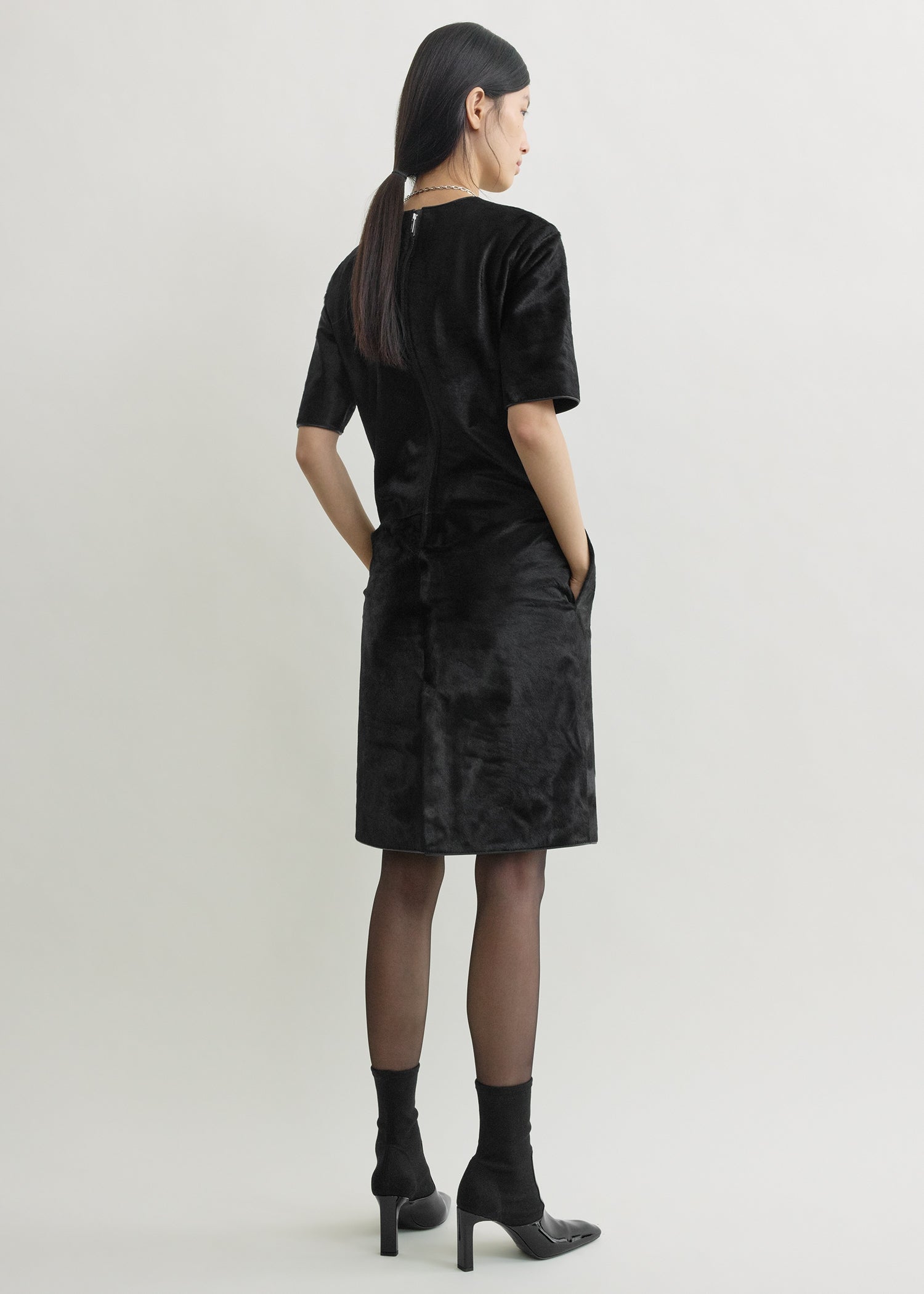 Leather dress black