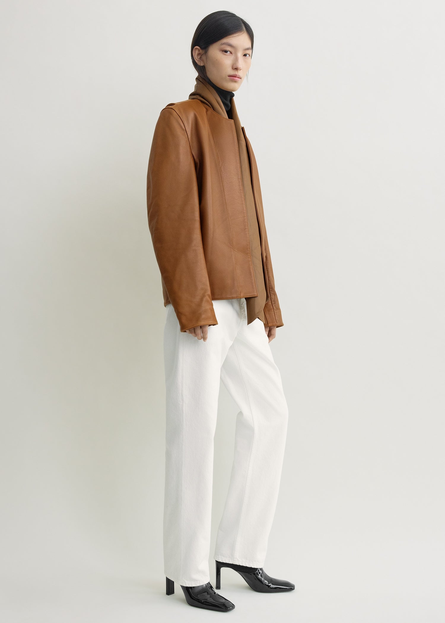Minimal biker jacket copper