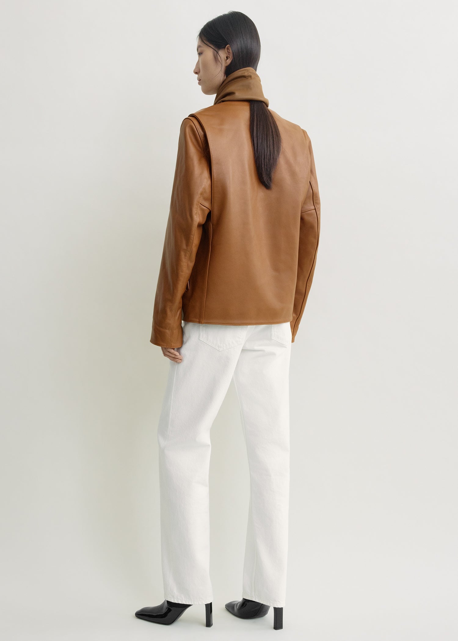 Minimal biker jacket copper
