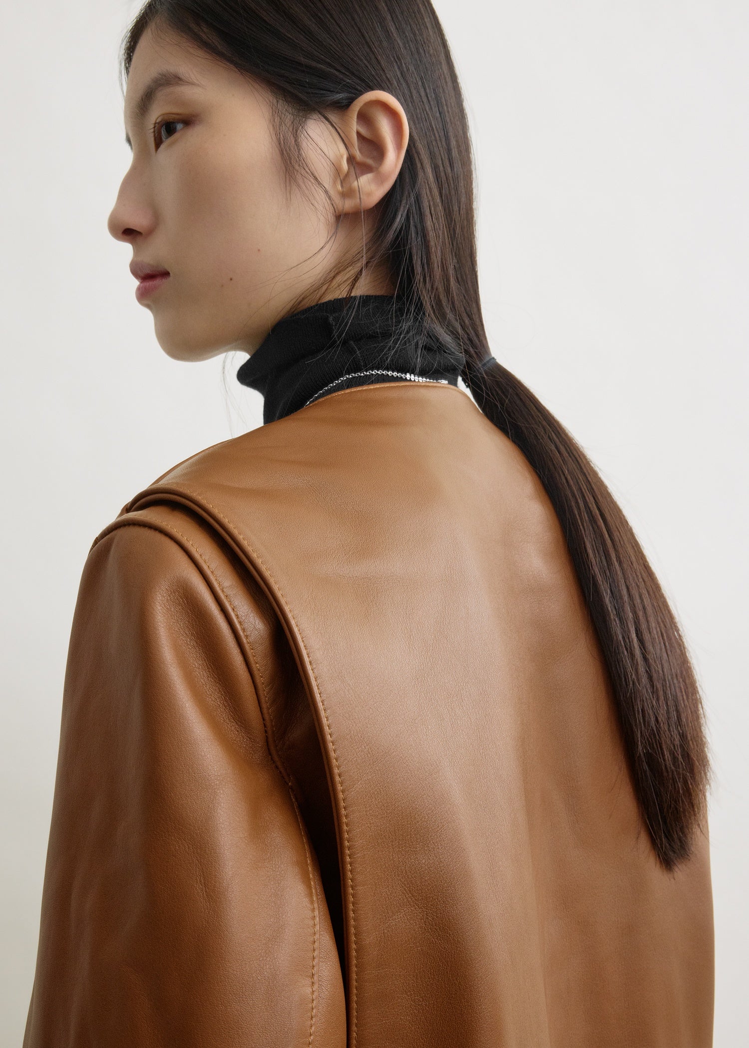 Minimal biker jacket copper
