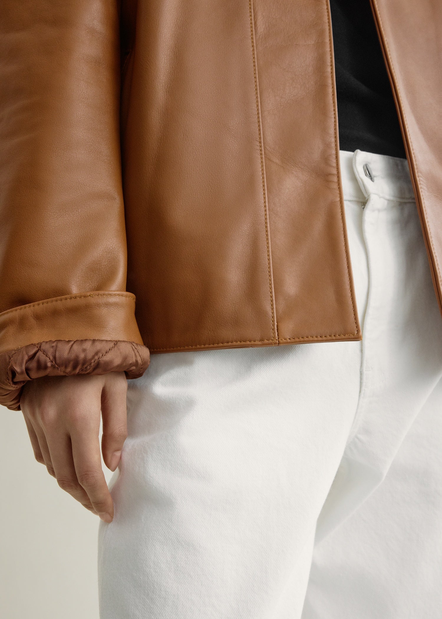 Minimal biker jacket copper