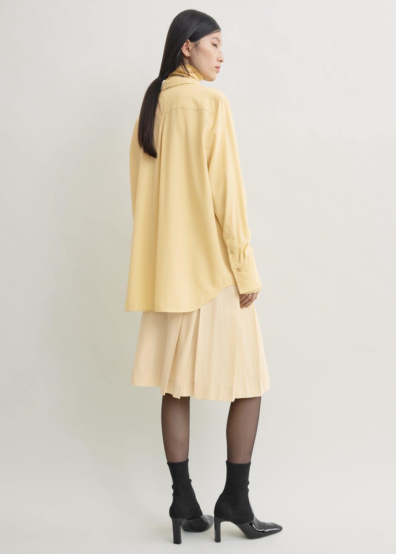 Long scarf blouse champagne