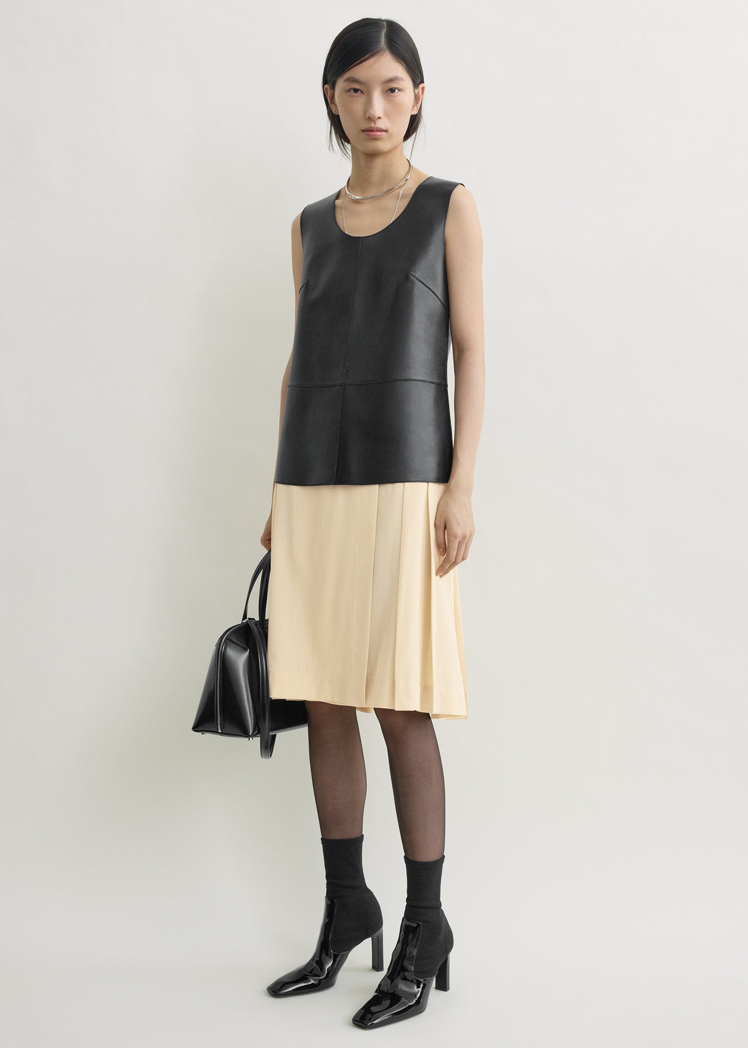Pleated wrap skirt champagne petite