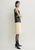 Pleated wrap skirt champagne