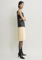 Pleated wrap skirt champagne petite