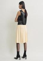 Pleated wrap skirt champagne