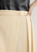 Pleated wrap skirt champagne petite