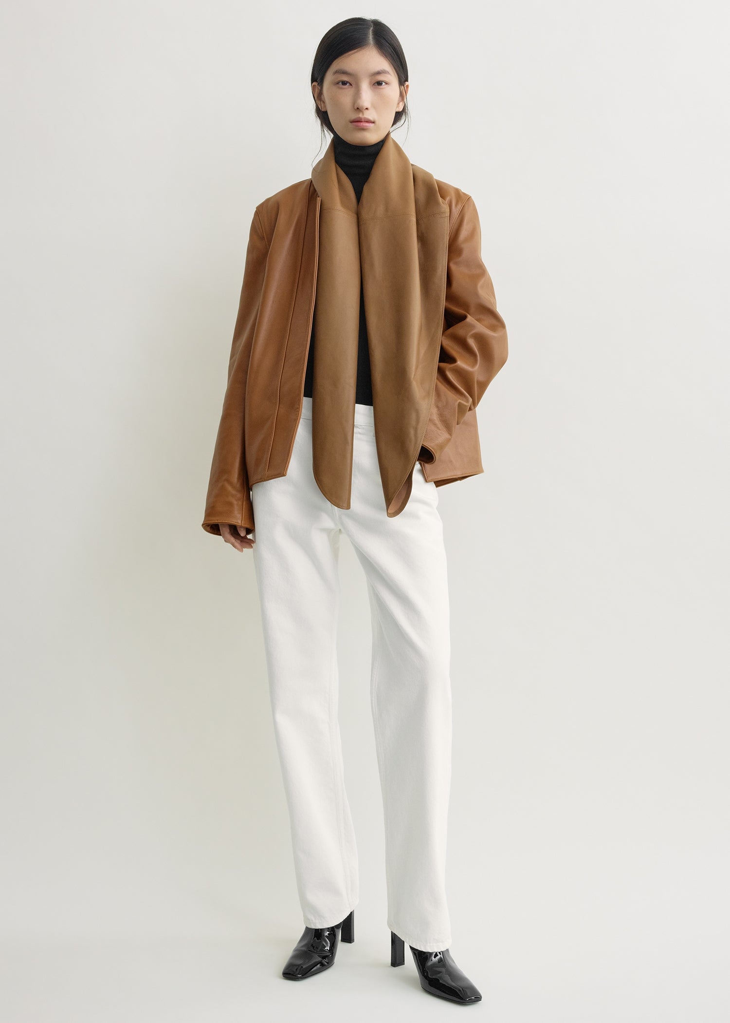 Big leather scarf copper