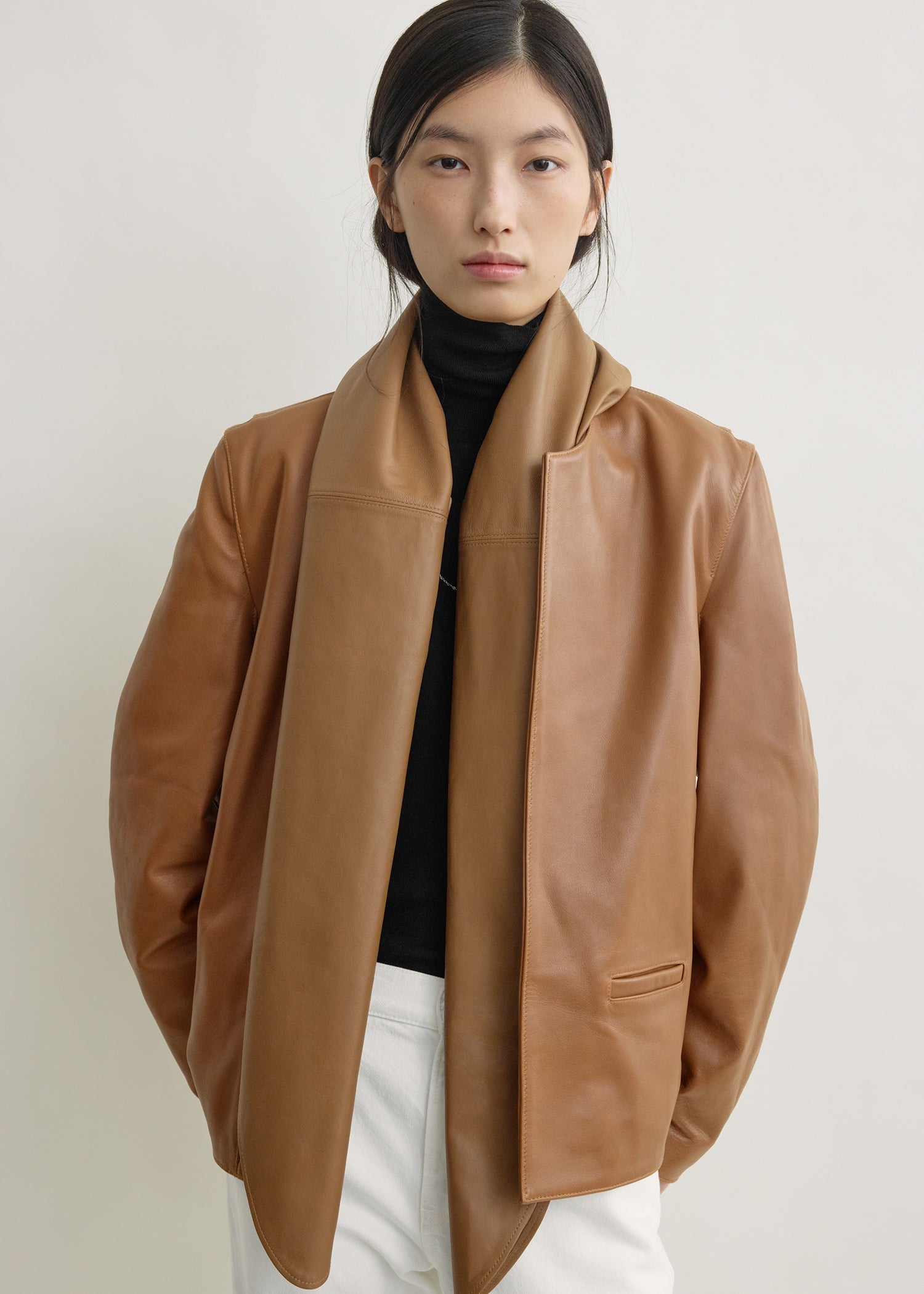 Big leather scarf copper