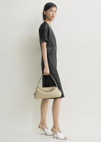 T-lock grained-leather shoulder cashew