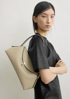 T-lock grained-leather shoulder cashew