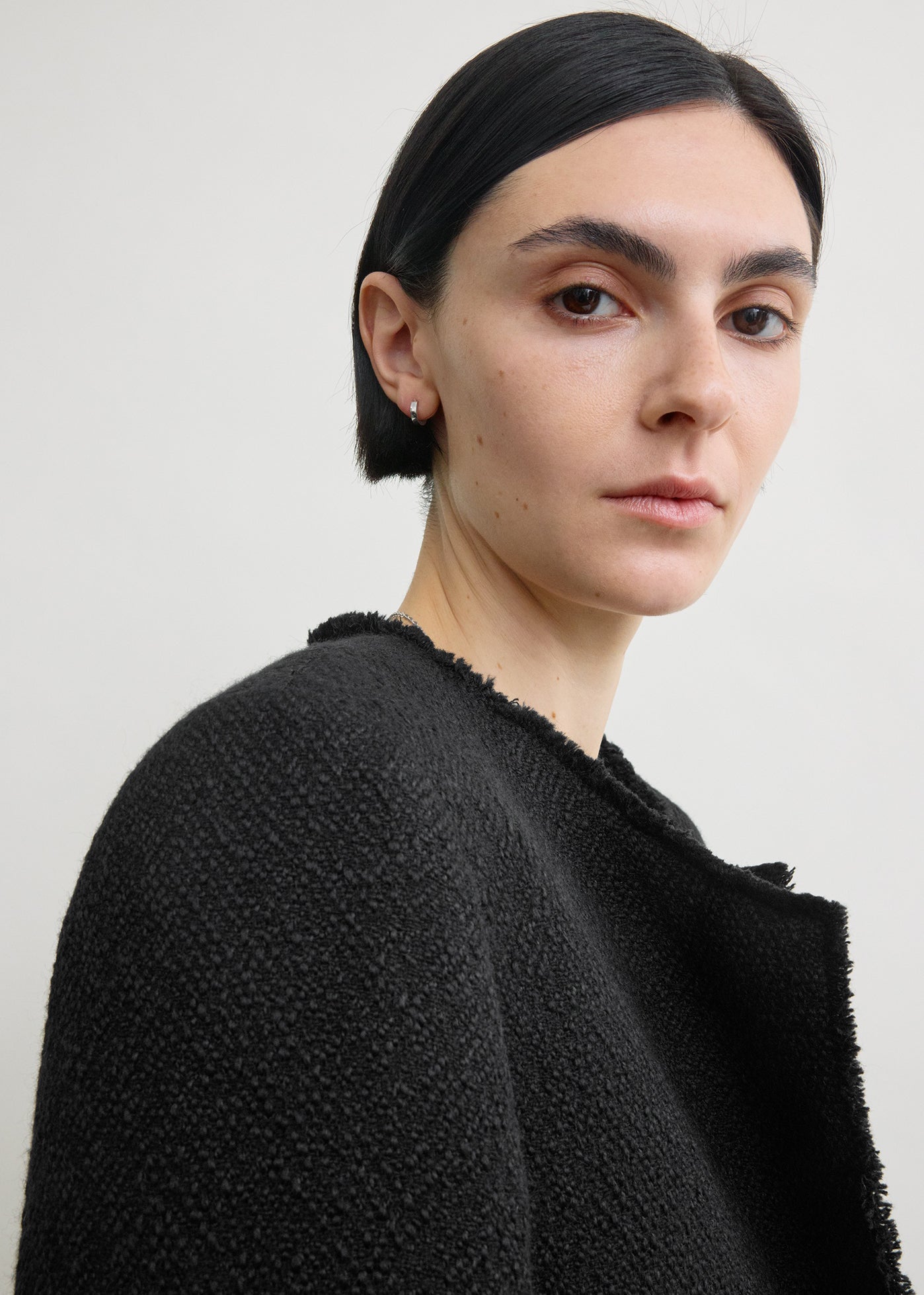 Open-front bouclé blazer black – TOTEME