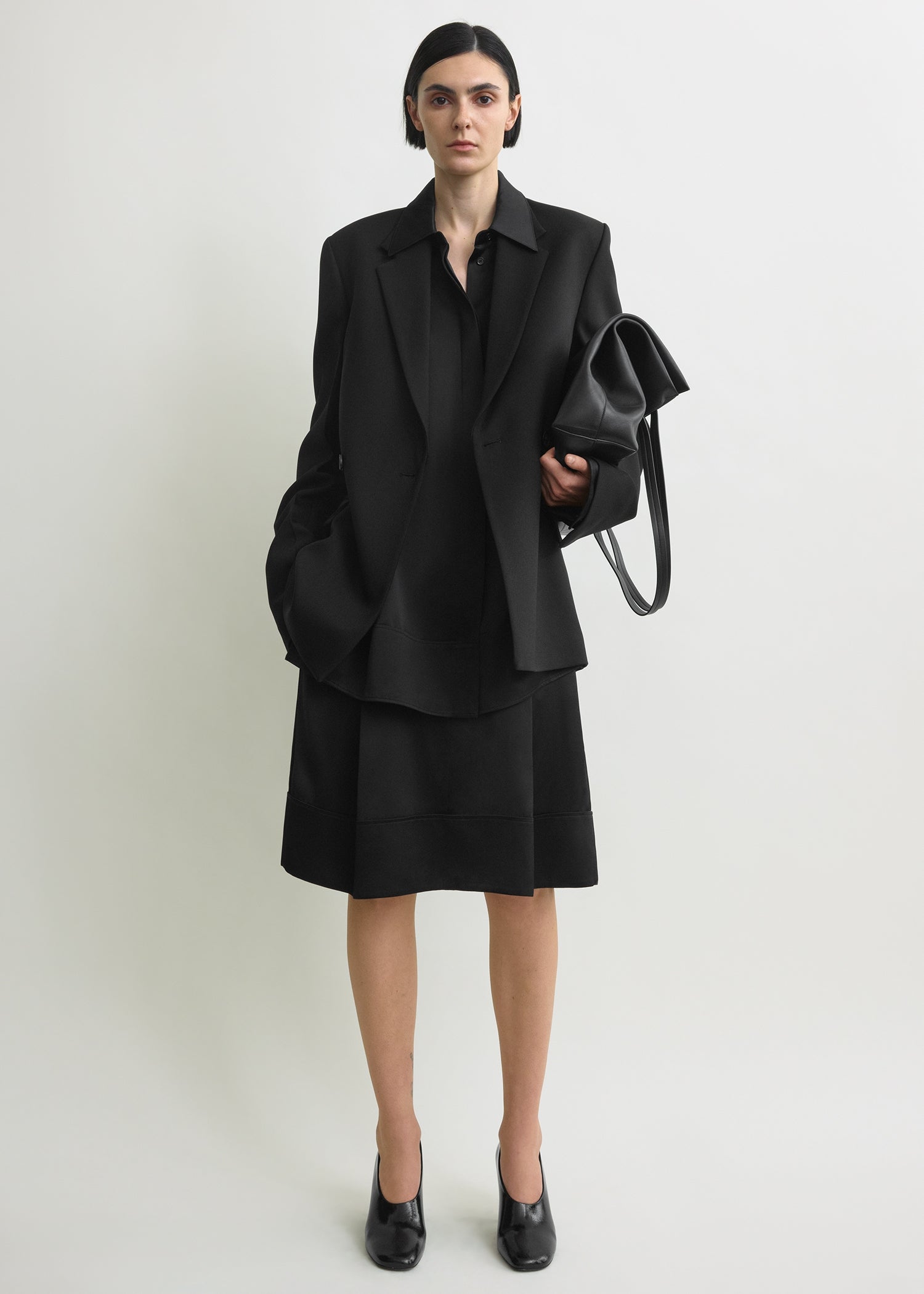 Long boxy blazer black