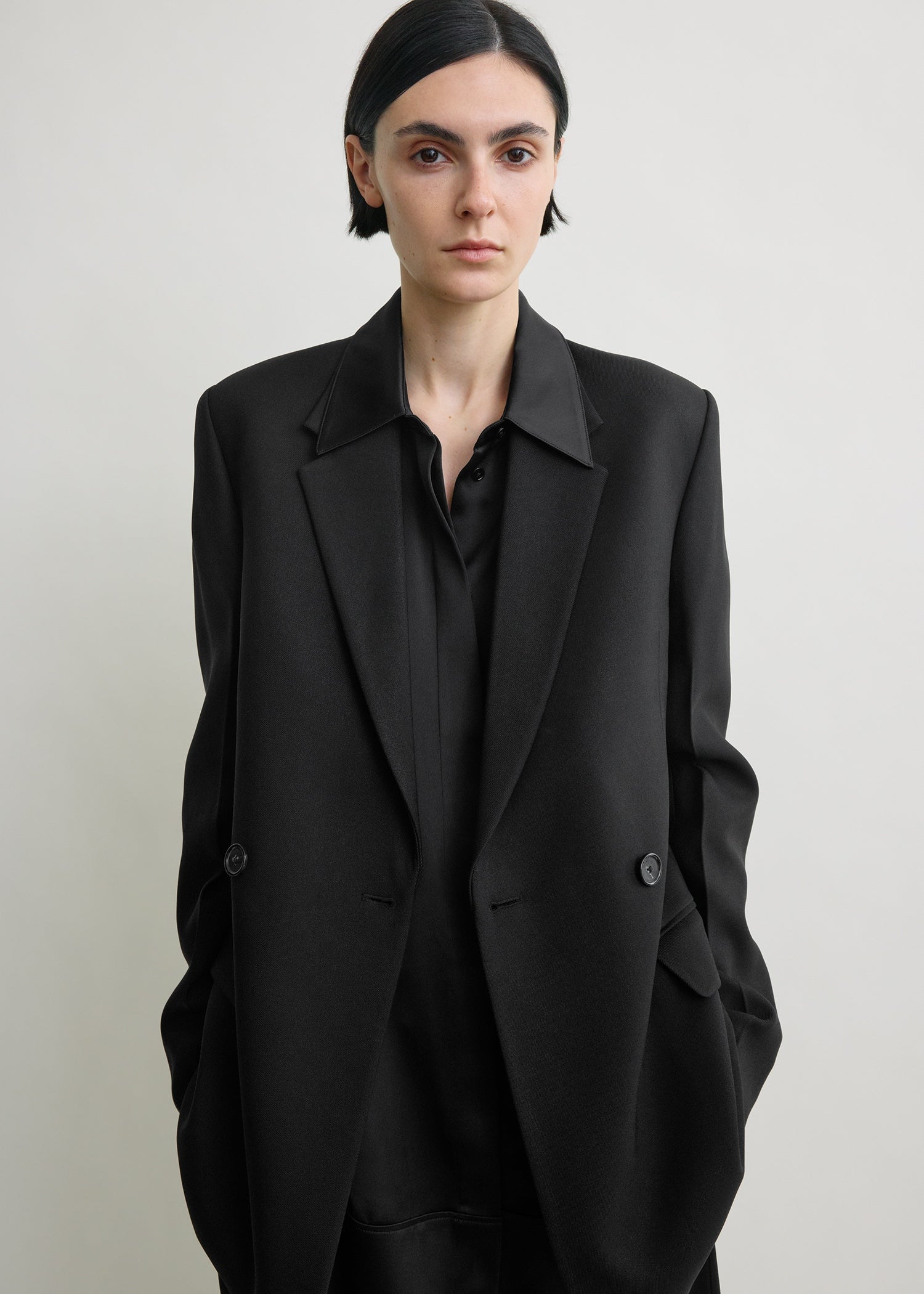 Long boxy blazer black