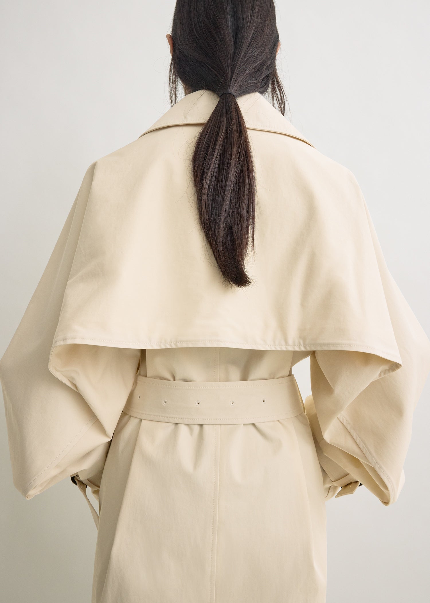 Washed cotton trench stone