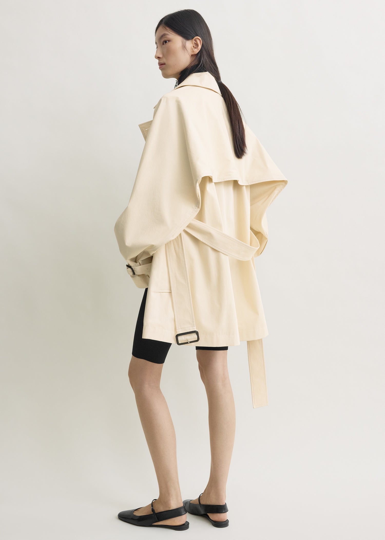 Washed cotton trench stone