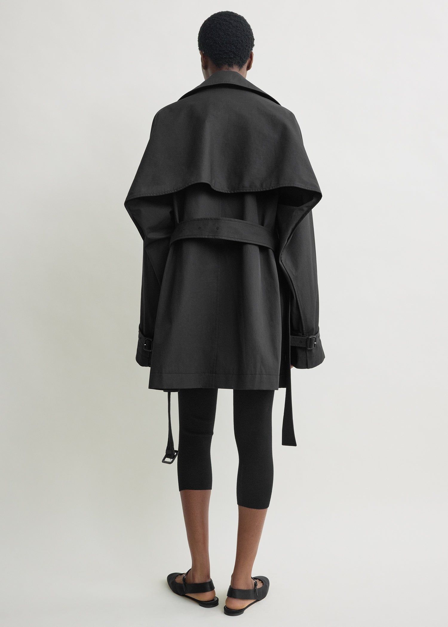 Washed cotton trench washed black – TOTEME