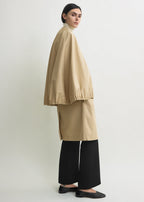 Detachable cape coat beige