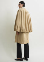 Detachable cape coat beige