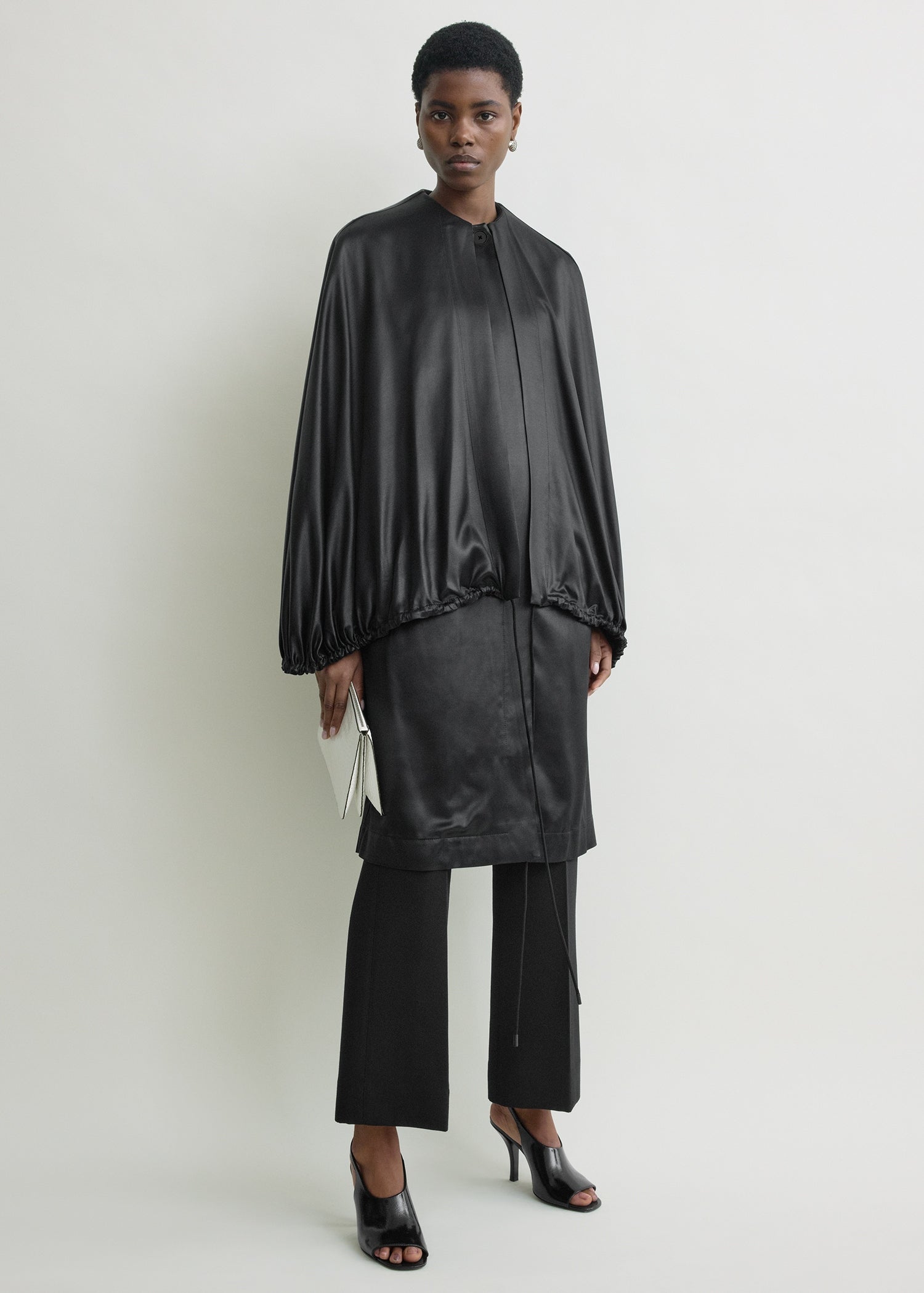 Detachable cape evening coat black from Toteme - $1,440