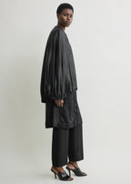 Detachable cape evening coat black