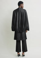 Detachable cape evening coat black