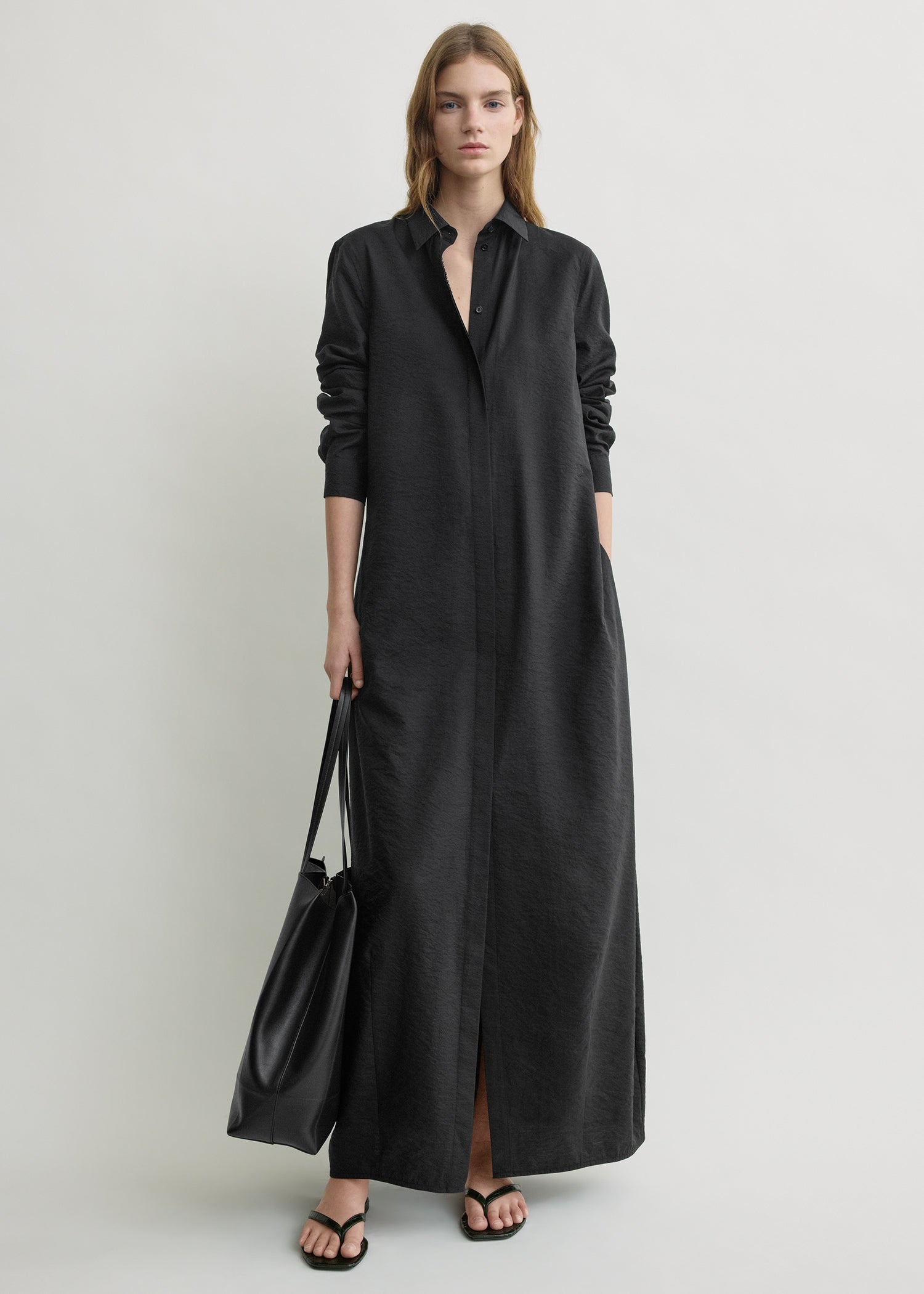 Parachute shirtdress black petite