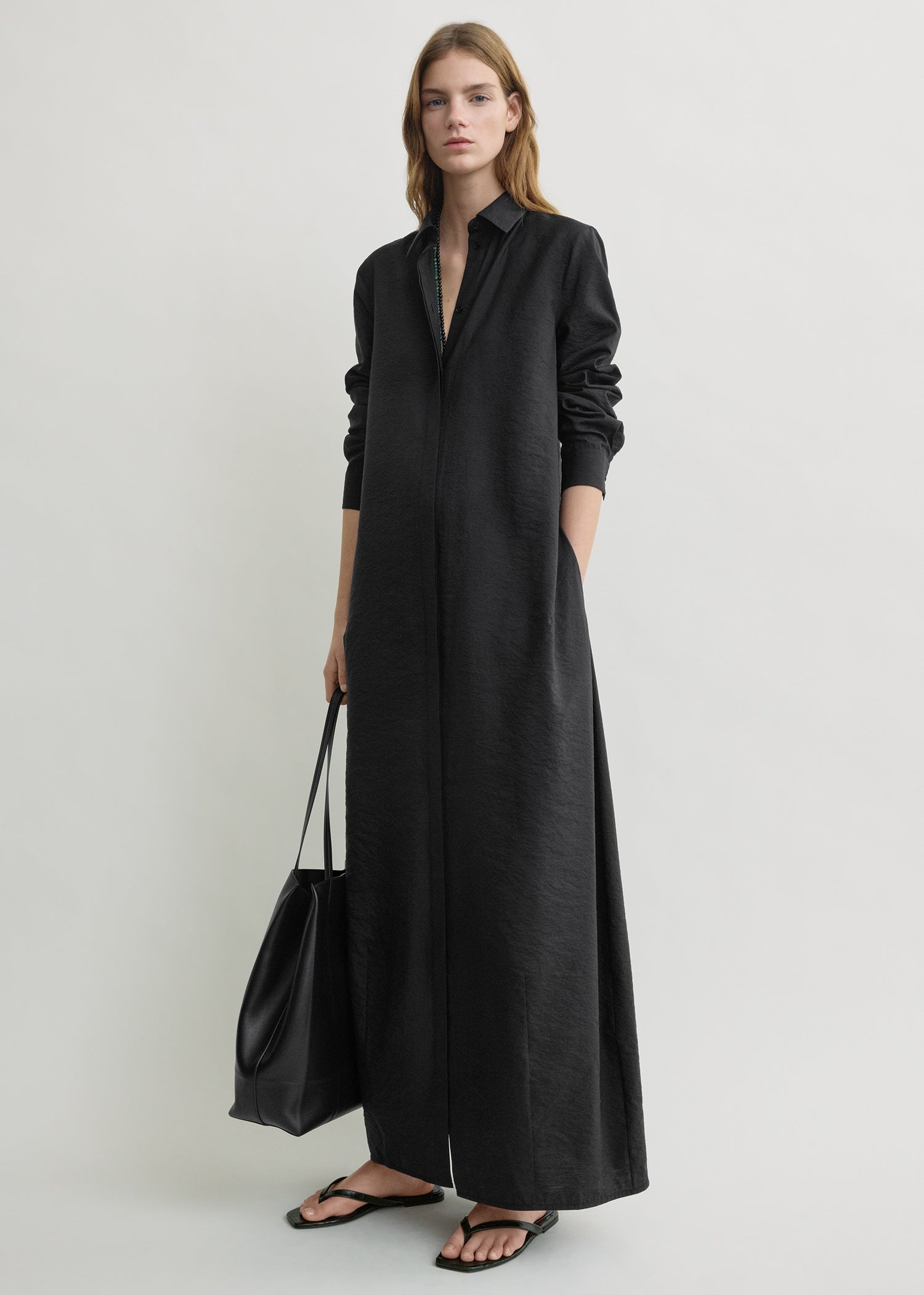 Parachute shirtdress black petite