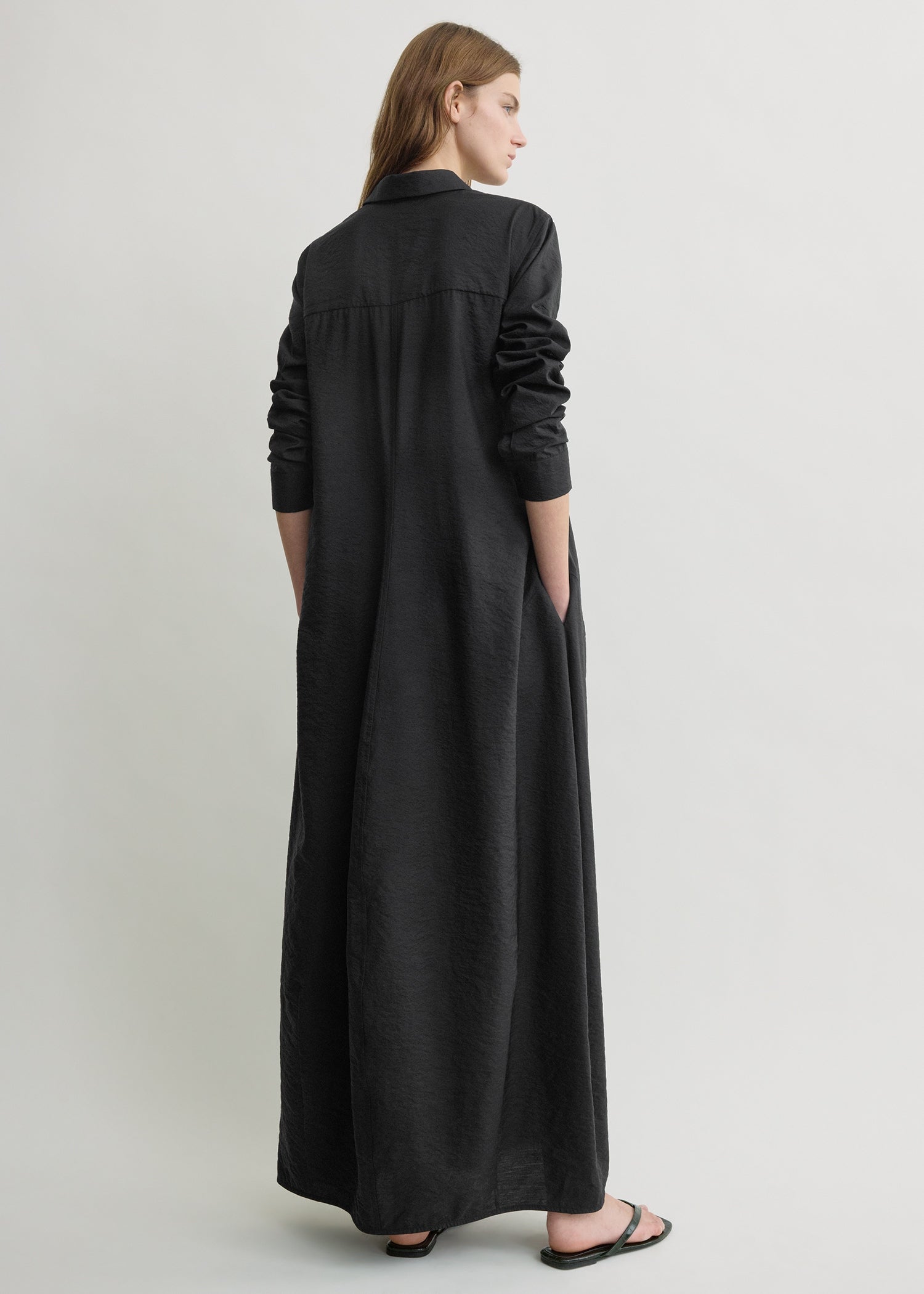 Parachute shirtdress black petite