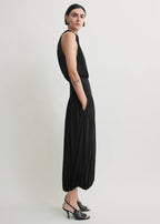Soft gathered dress black