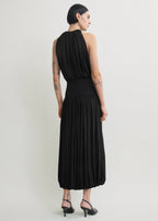 Soft gathered dress black