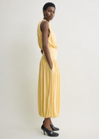 Soft gathered dress champagne