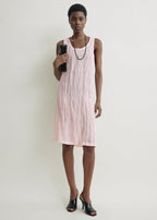 Crinkled gauze tank dress bloom