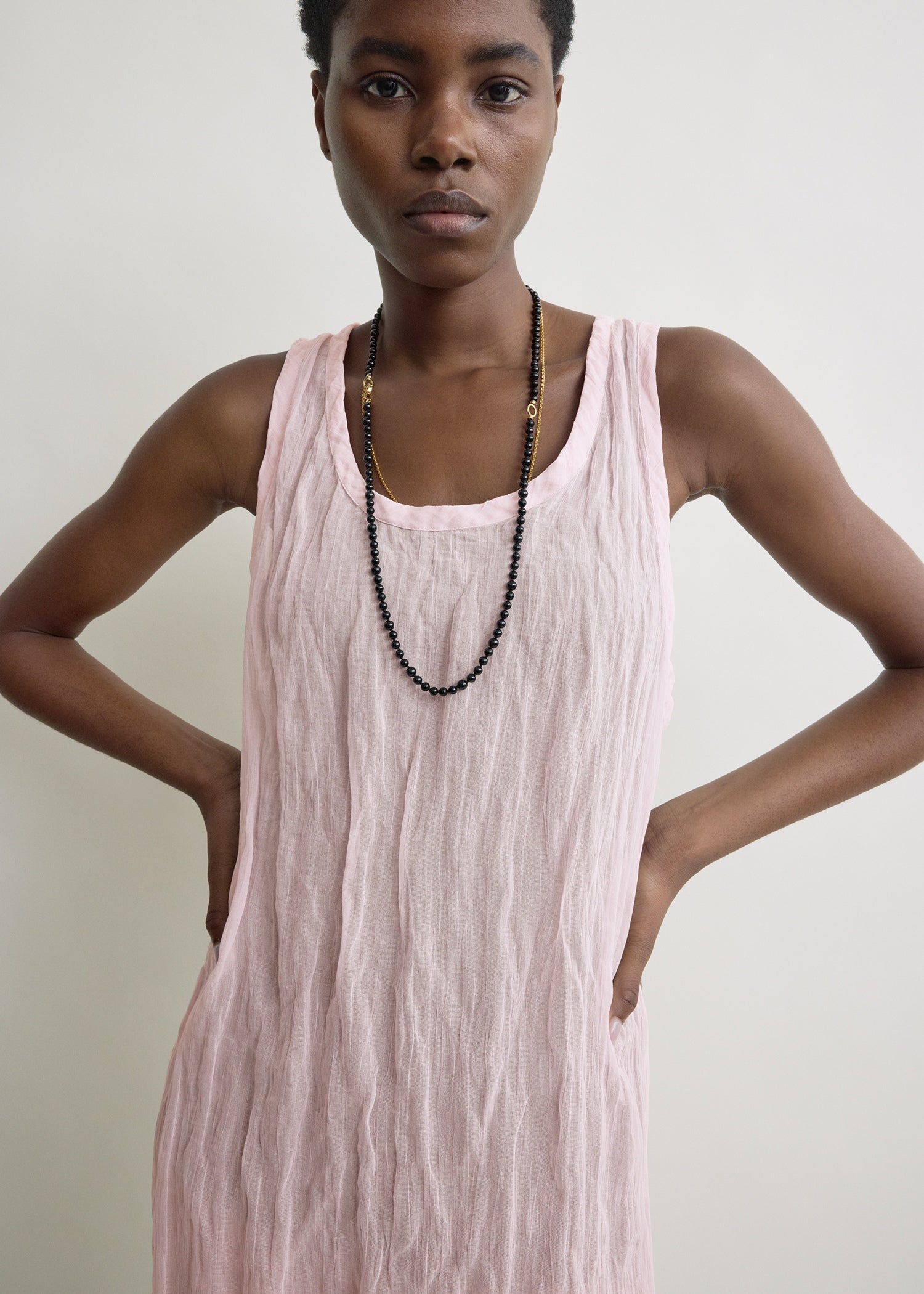Crinkled gauze tank dress bloom TOTEME Crinkled gauze tank dress bloom TOTEME