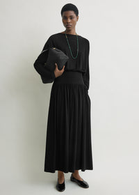 Boatneck jersey dress black
