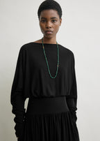 Boatneck jersey dress black