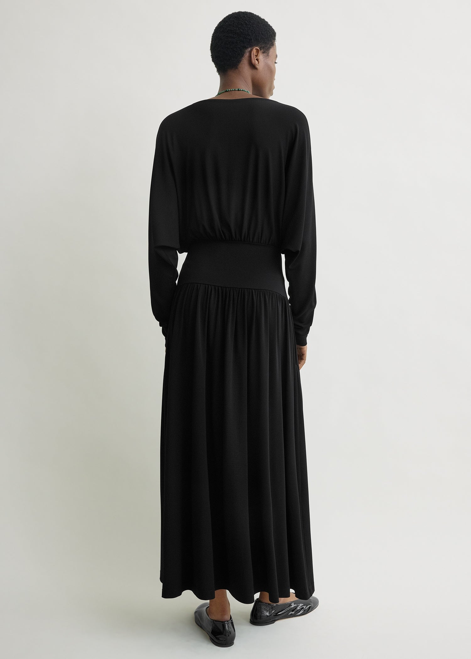 Boatneck jersey dress black