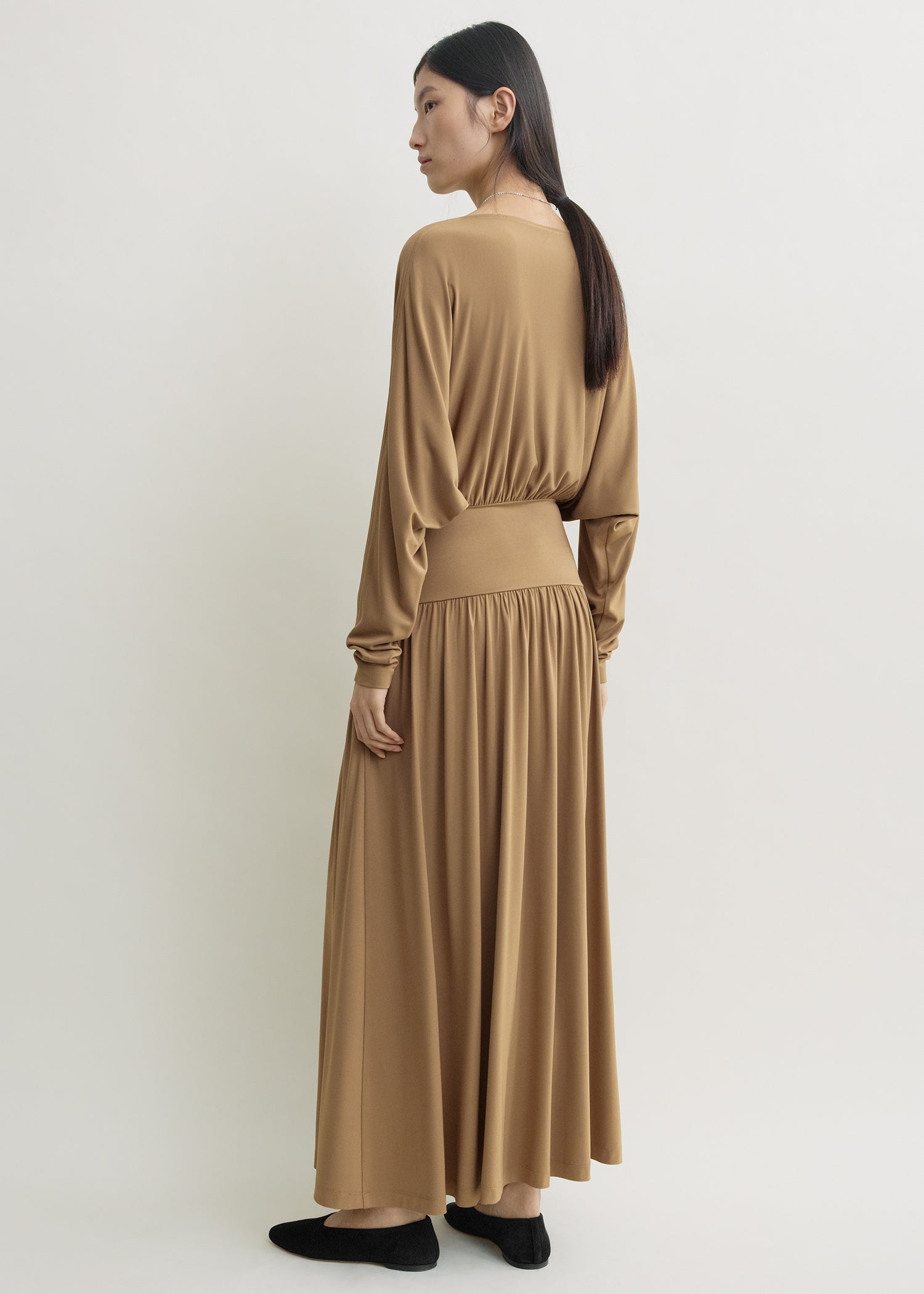 Boatneck jersey dress nutmeg