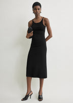 Fluid slip dress black