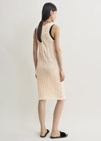 Crinkled knit tank dress pale apricot