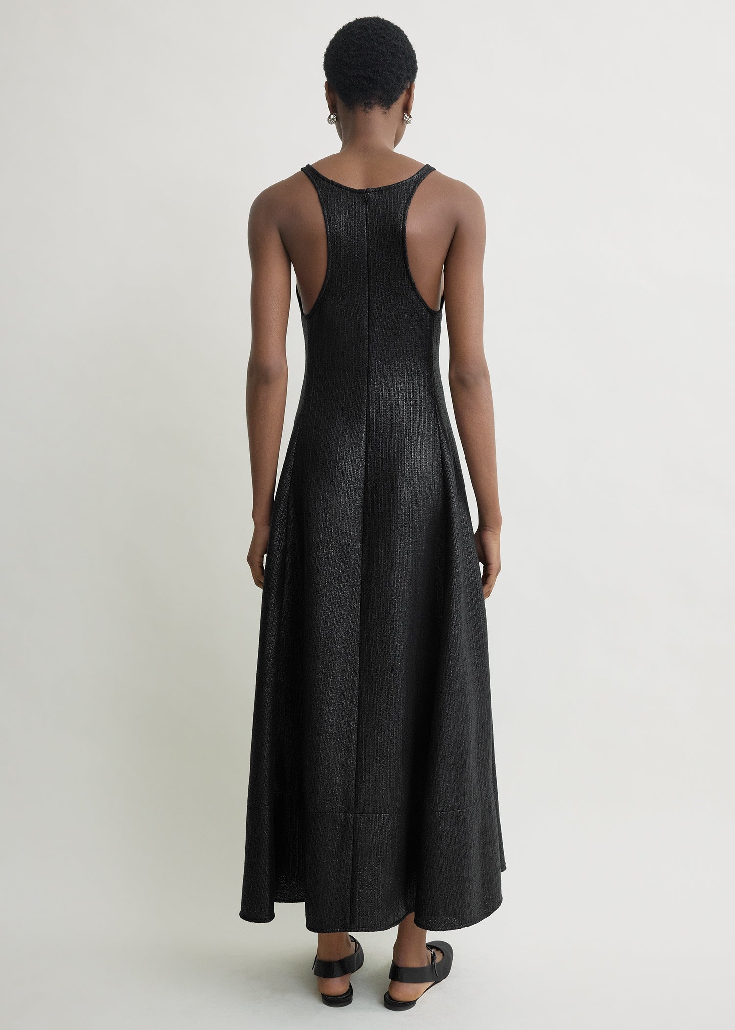 Sculpted cotton dress black
