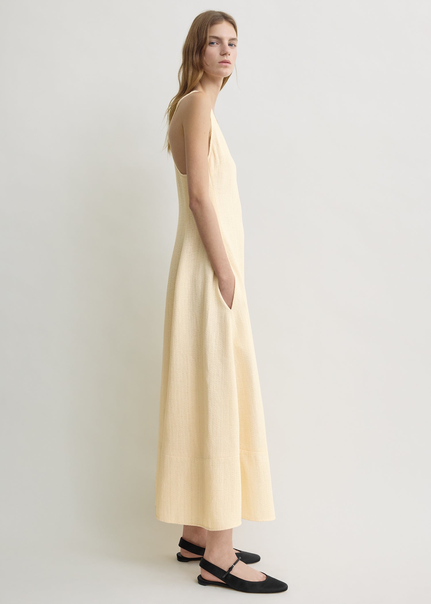 Toteme - Sculpted Cotton Dress Ecru - 32 - Women Toteme - Sculpted Cotton Dress Ecru - 32 - Women