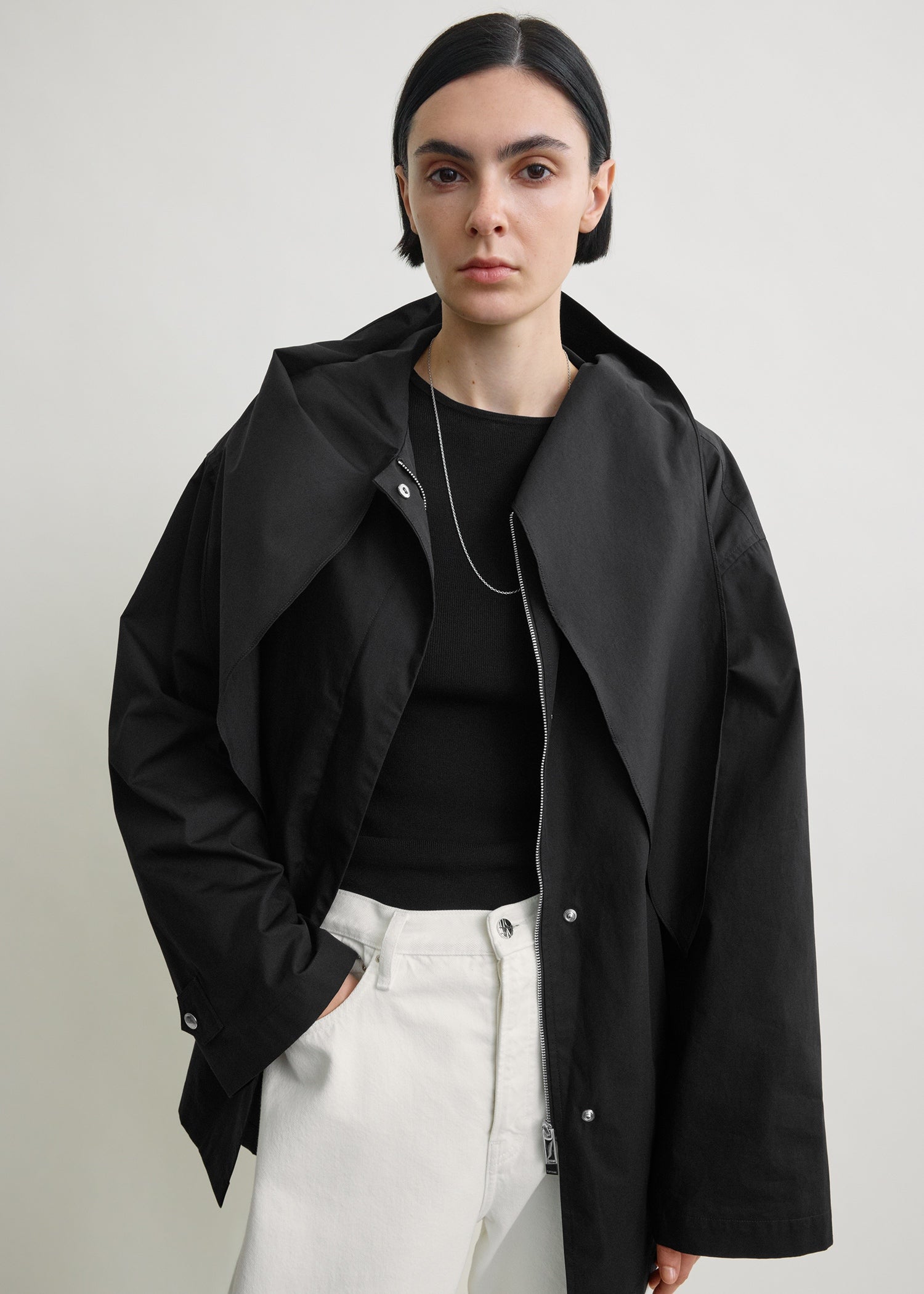 Technical scarf jacket black from Toteme - $800