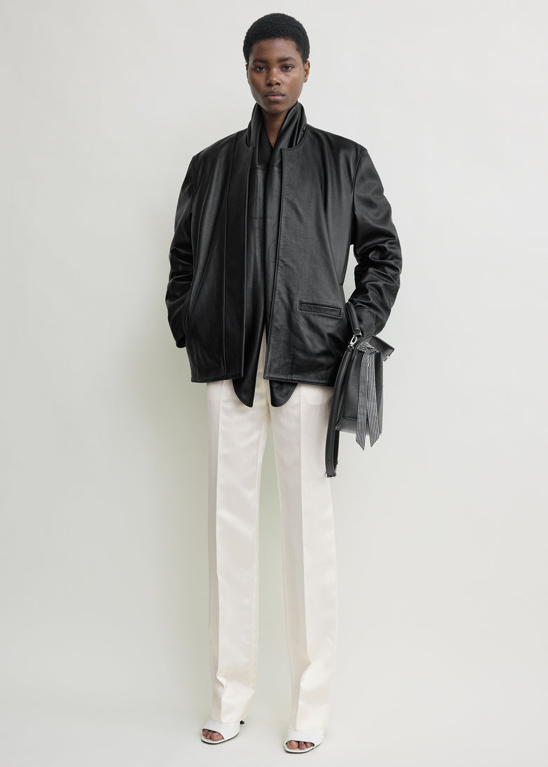 Minimal biker jacket black