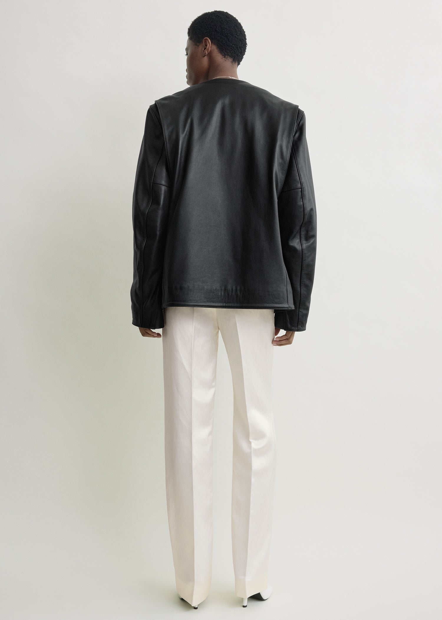 Minimal biker jacket black – TOTEME